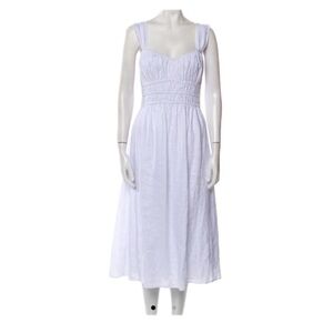 Faithfull the Brand Elegant White Sleeveless Dress Sz4 Small Coastal Cottage